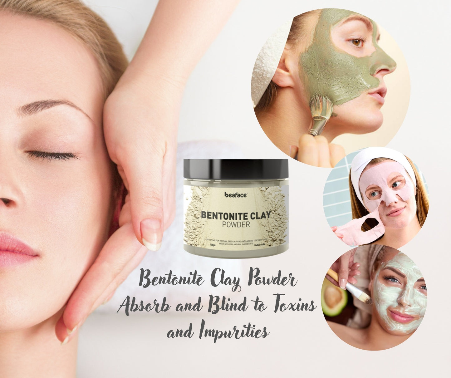 Bentonite clay Kaolin Clay Powder Combo Pack