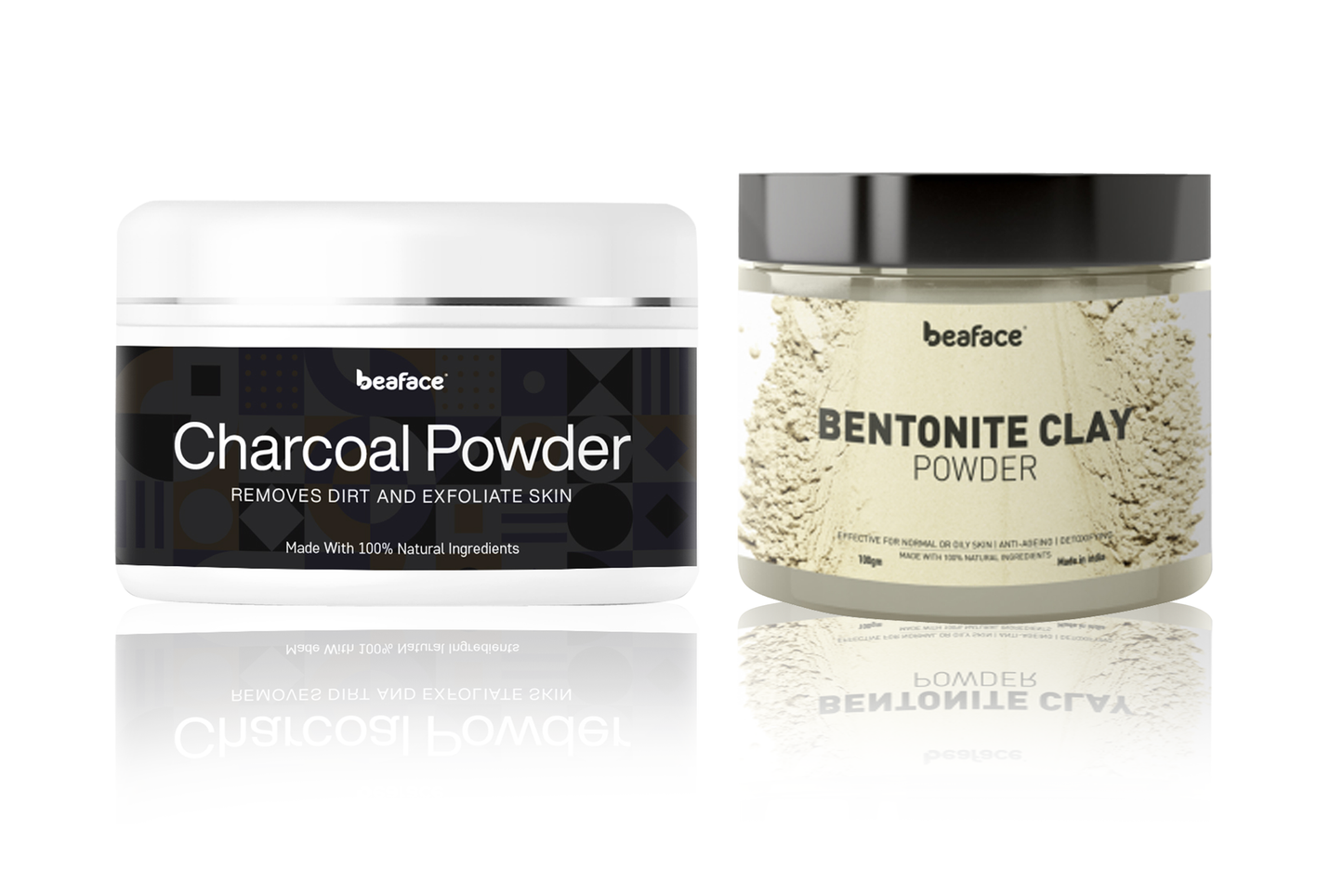 Activated-charcoal-powder-Bentonite-clay-powder-removes dirt-cleanse-absorbs-excess-oil
