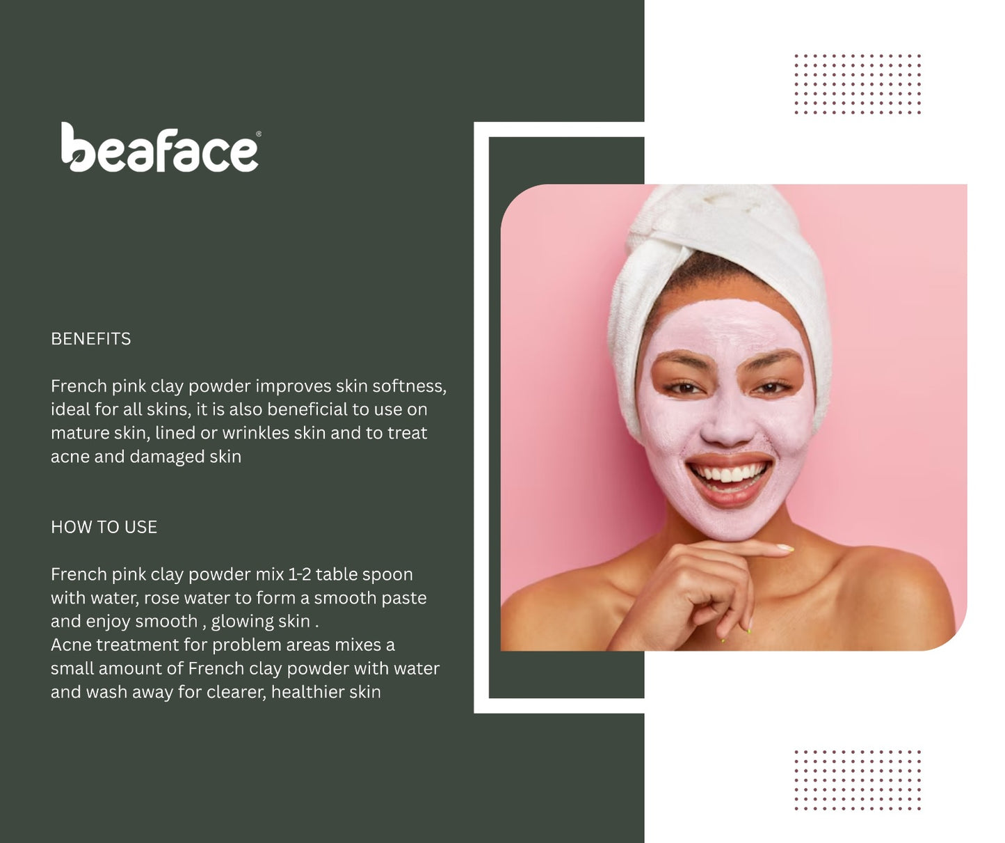 French-pink-clay-powder-removes dirt-face masks