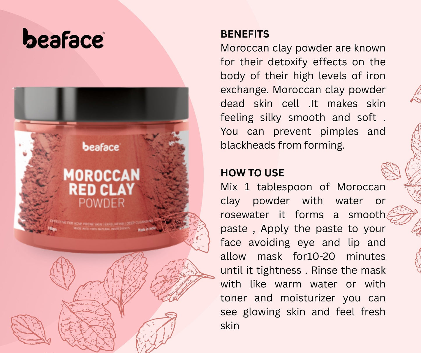 Moroccan Clay Rhassoul clay combo pack 2(100gm)