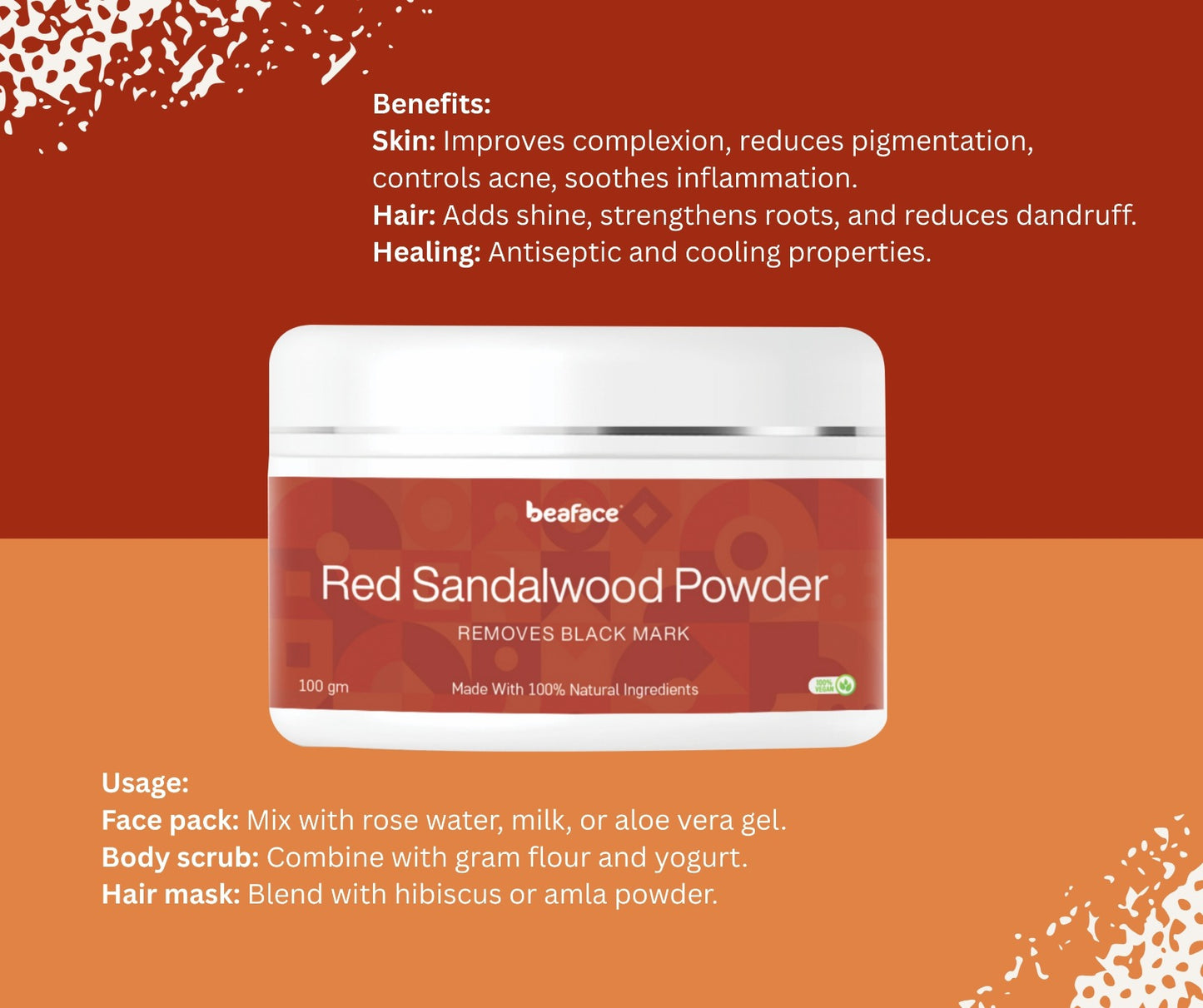 Red-sandalwood-multani-mitti-powder-removes-tan-blemishes-controls-oiliness