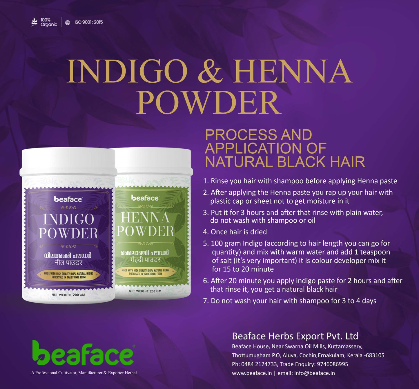 Indigo-Henna-combo-pack-organic-hair-dye-no-chemicals-healthy-hair-200+200gm-pack