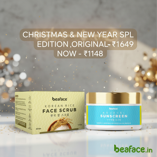 Beaface Glow & Protect Bundle: Korean Rice Scrub + Aquagel Sunscreen