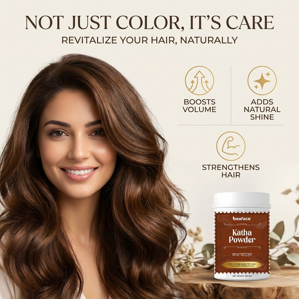 Katha-powder-enhance-hair-volume-shine-soft-smooth-bouncy-dark-brown-colour