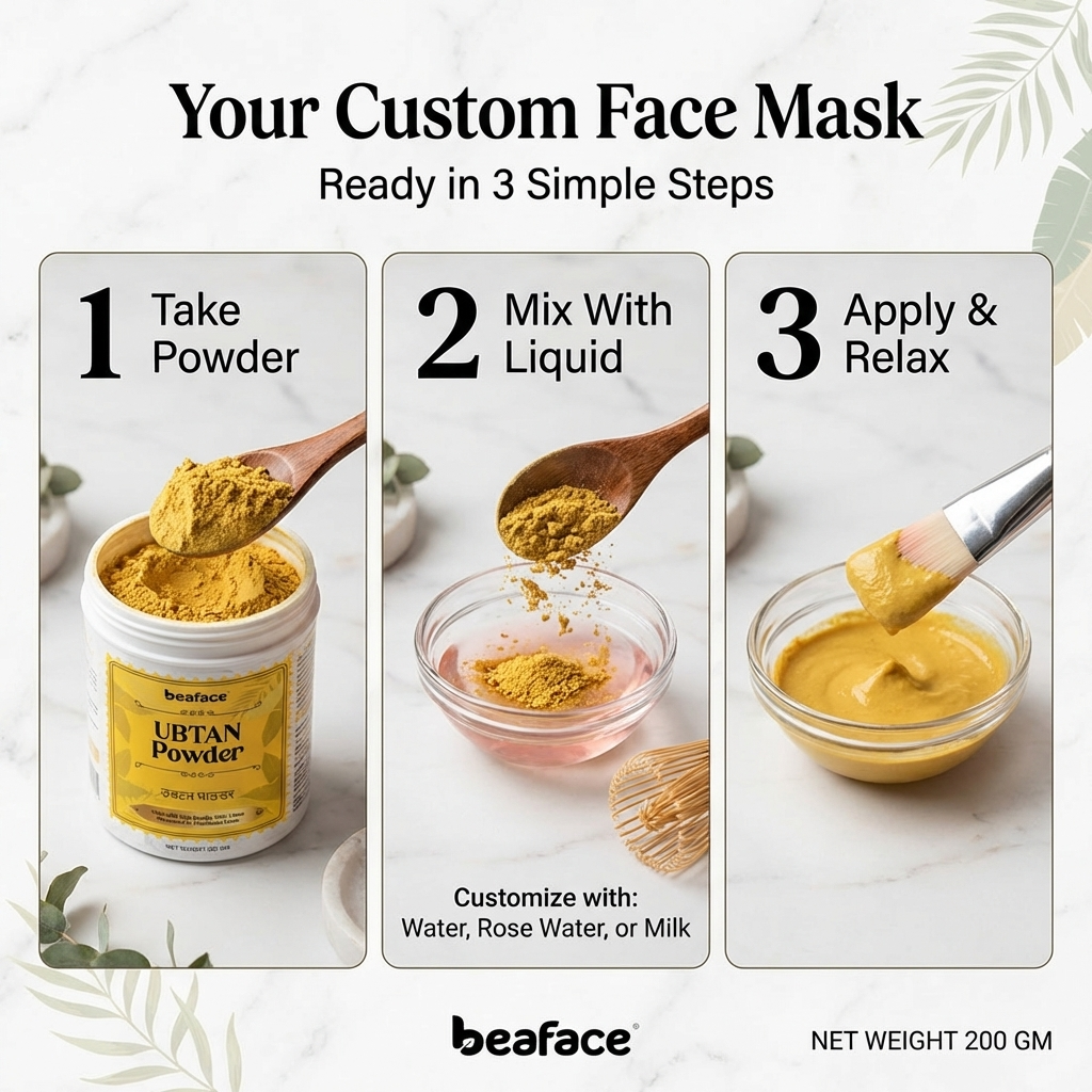Ubtan-powder-skincare-brighten-reducing-dullness-dark-spot-kin-tone-exfoliation and cleansing: