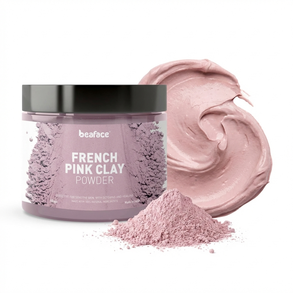 French-pink-clay-powder-removes dirt-face masks