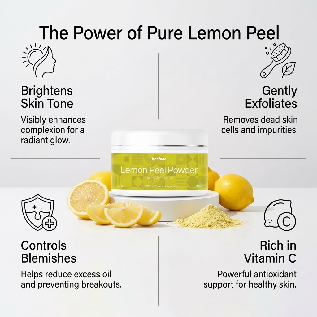 Lemon-peel-powder-youthful-appearance-exfoliating scrub