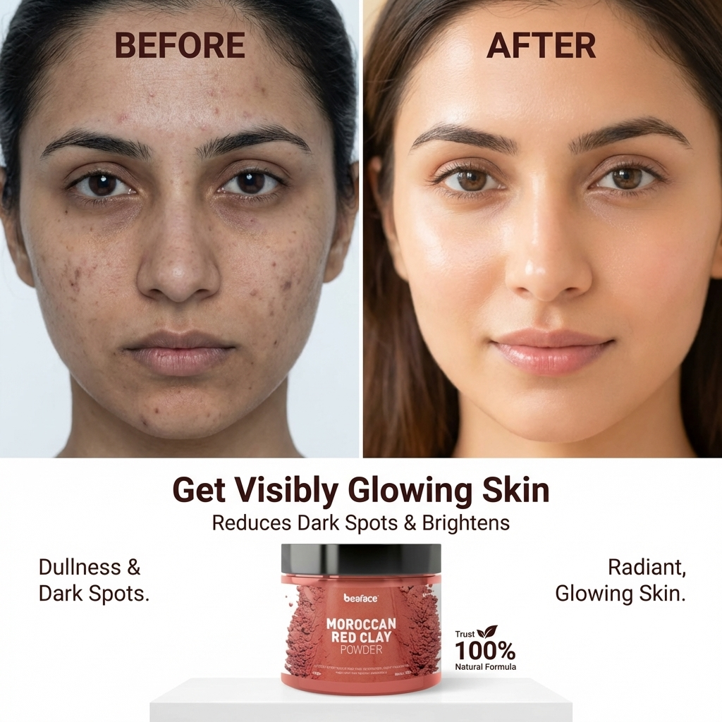 Moroccan-red-clay-powder-prevent pimples-remove-impurities