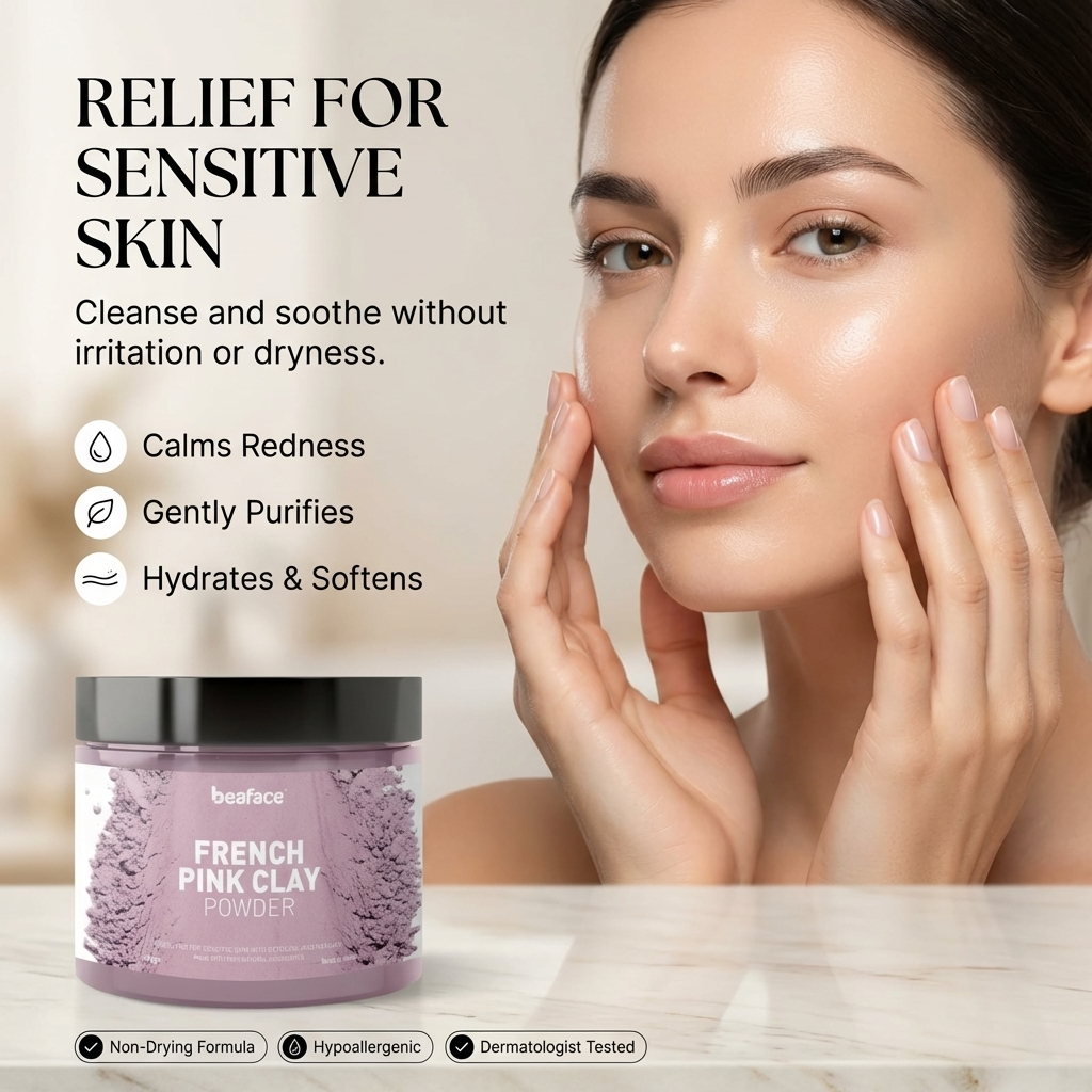 French-pink-clay-powder-removes dirt-face masks