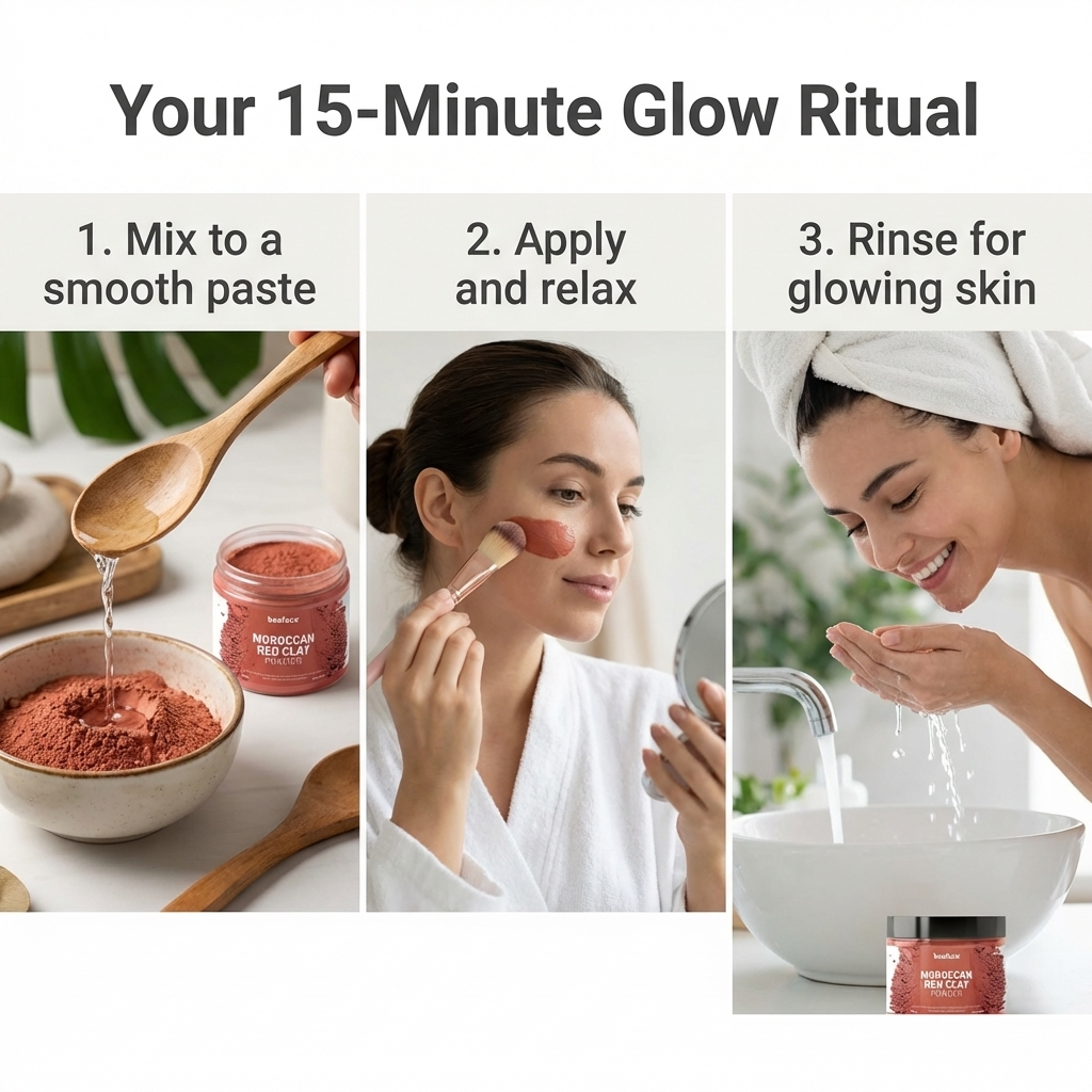 Moroccan-red-clay-powder-prevent pimples-remove-impurities