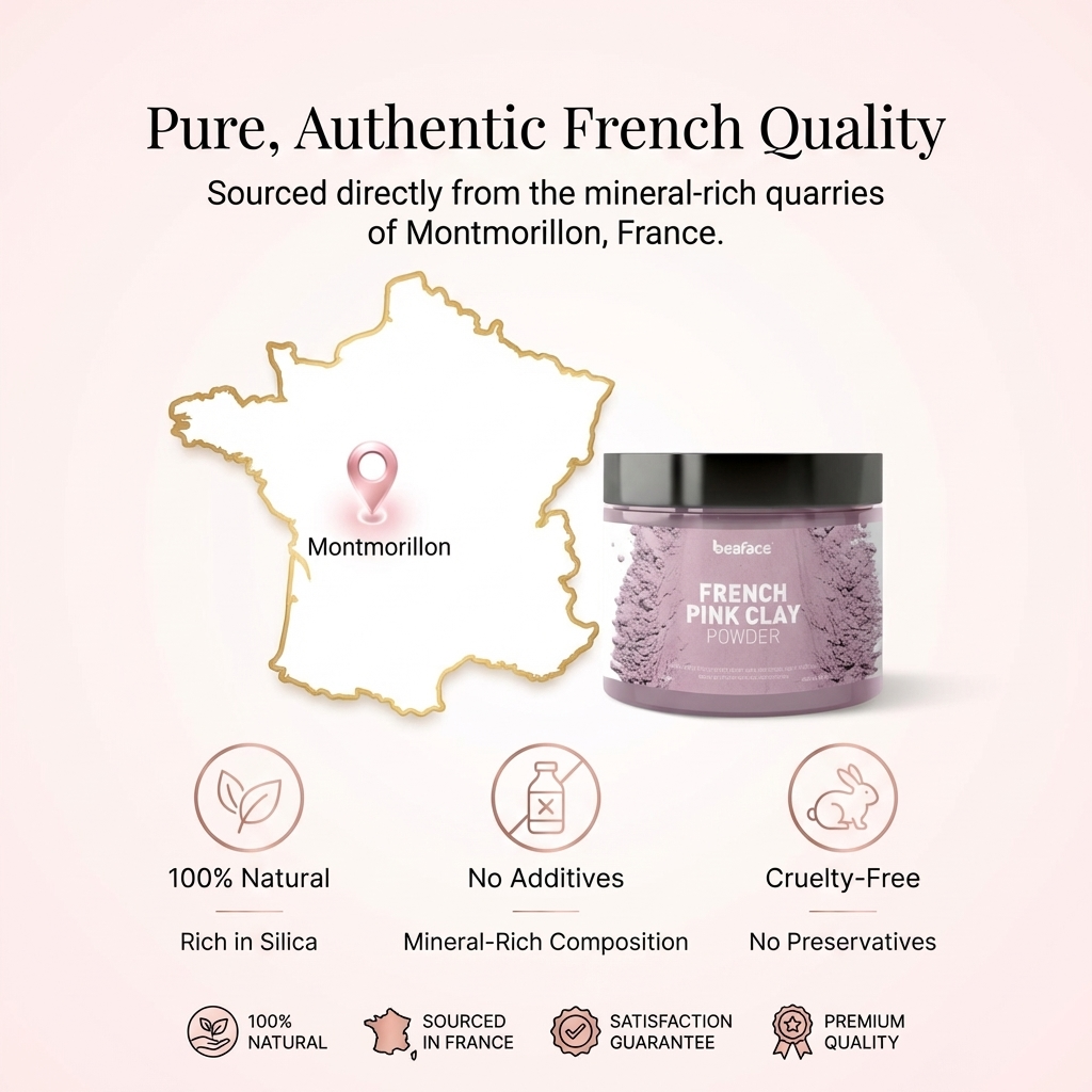 French-pink-clay-powder-removes dirt-face masks