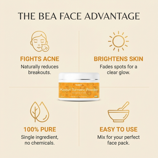 Kasturi-turmeric-powder-hydrates-soothes-dry-skin-bleaching