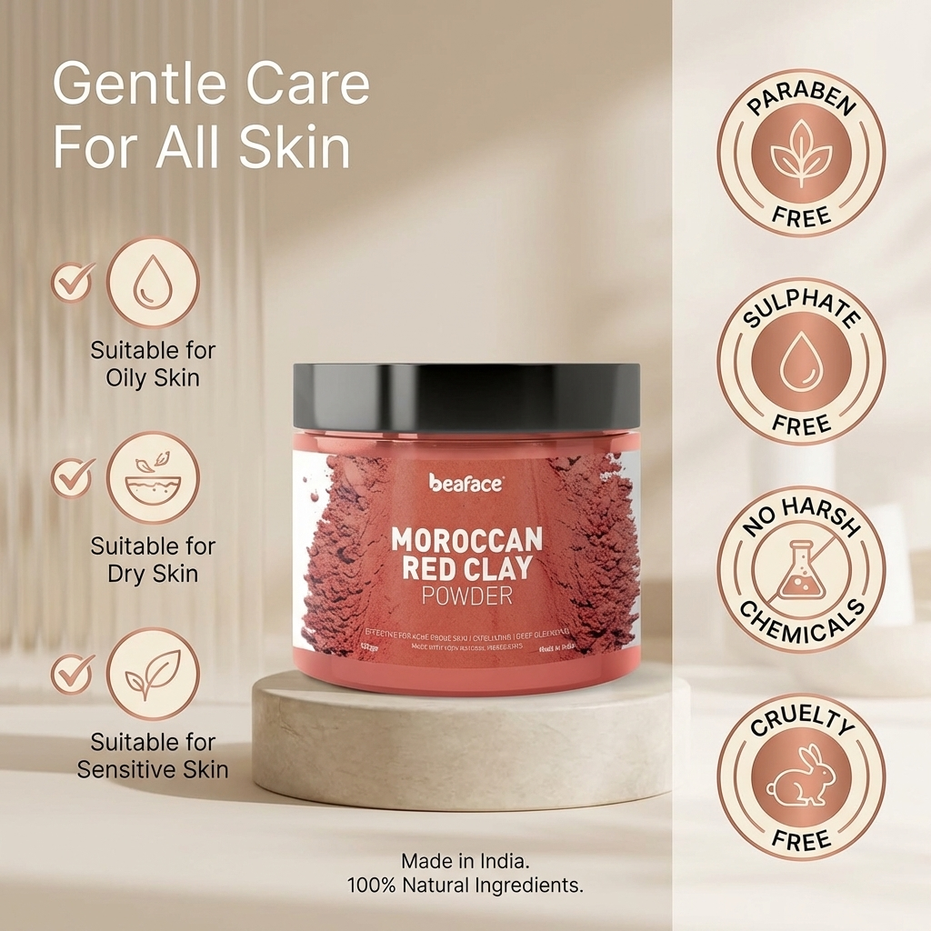 Moroccan-red-clay-powder-prevent pimples-remove-impurities