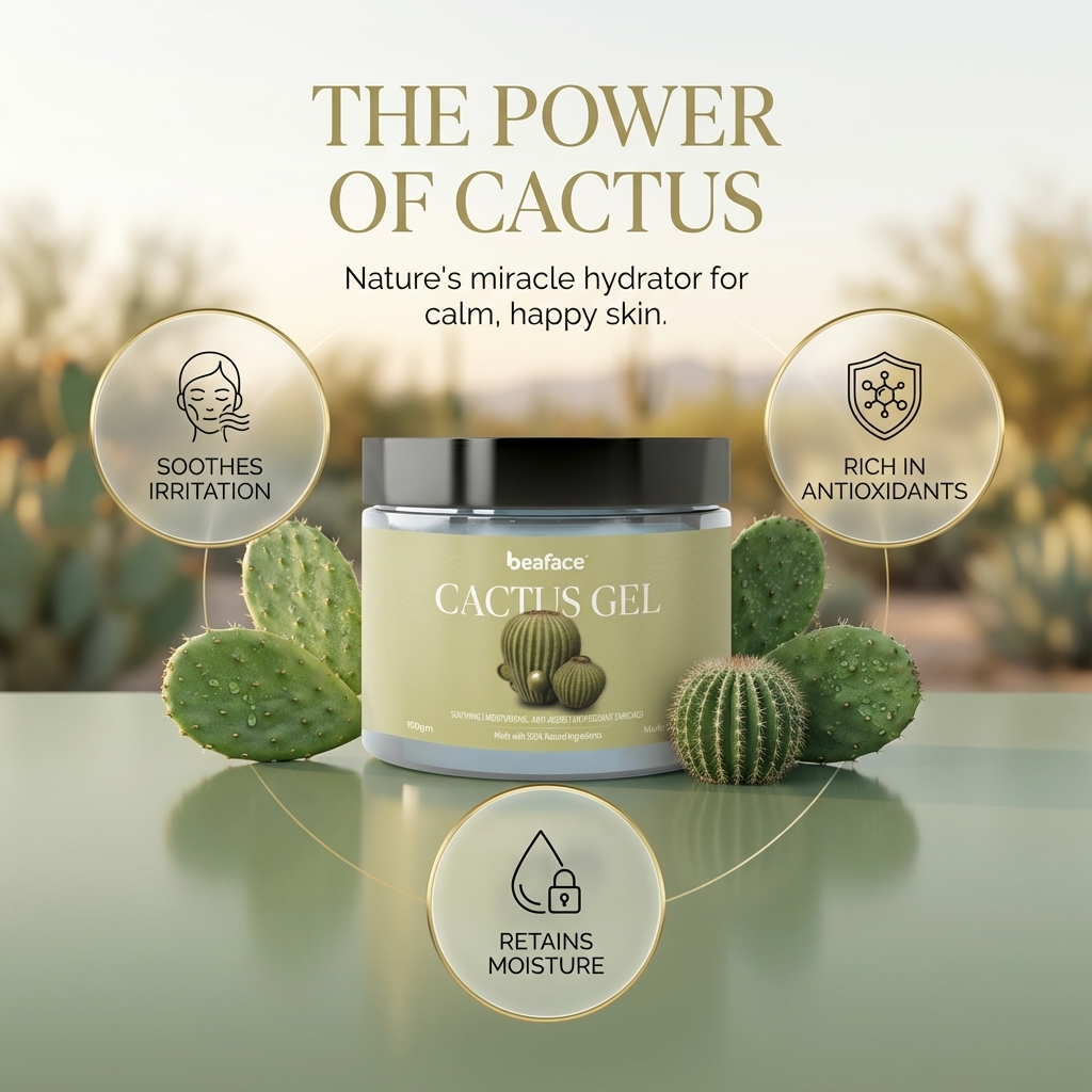 Cactus gel-reduce-dryness-anti-aging-skin-retain-moisture-reduce-inflammation
