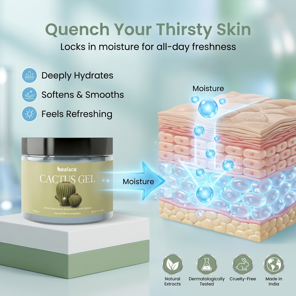 Cactus gel-reduce-dryness-anti-aging-skin-retain-moisture-reduce-inflammation