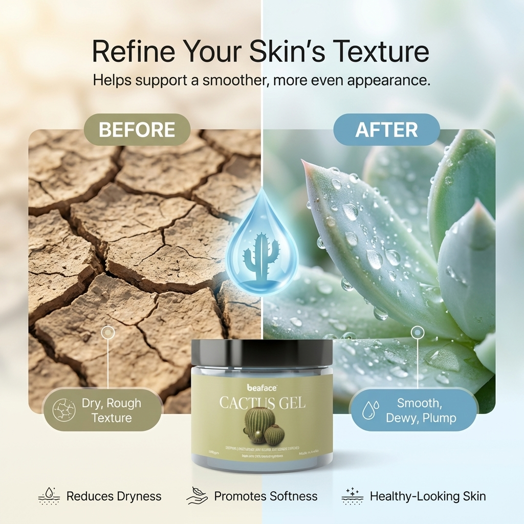 Cactus gel-reduce-dryness-anti-aging-skin-retain-moisture-reduce-inflammation