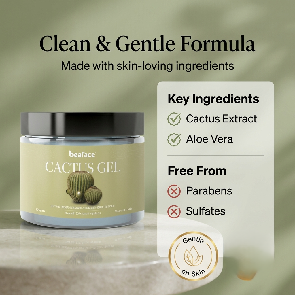 Cactus gel-reduce-dryness-anti-aging-skin-retain-moisture-reduce-inflammation