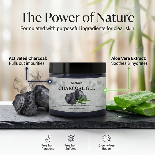 Charcoal-gel-exfoliation-skin-tightening-oily-face-acne-prone-skin-dead-skin-gel