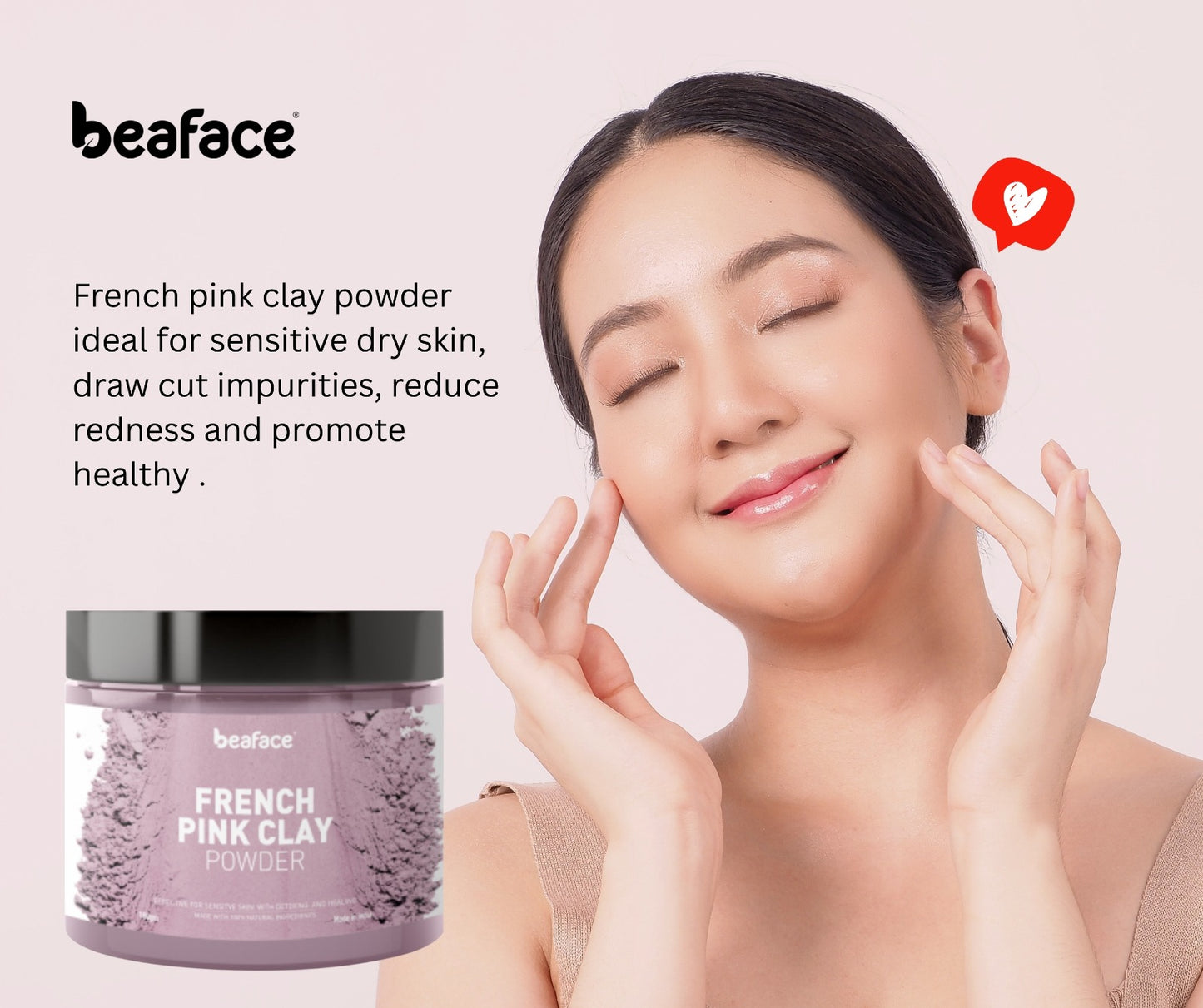 French Pink Clay Kaolin Clay Powder  Combo (100gm)