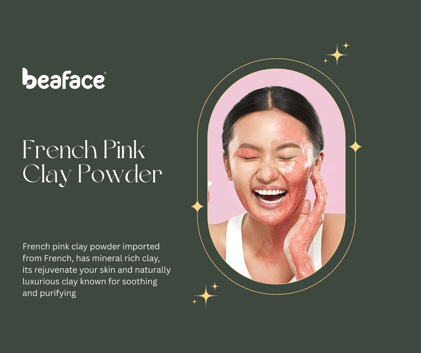 French Pink Clay Kaolin Clay Powder  Combo (100gm)