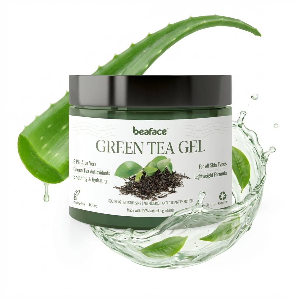 Green-tea-gel-moisturizes-dandruff-strengthens hair-scalp