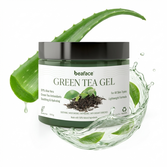 Green-tea-gel-moisturizes-dandruff-strengthens hair-scalp