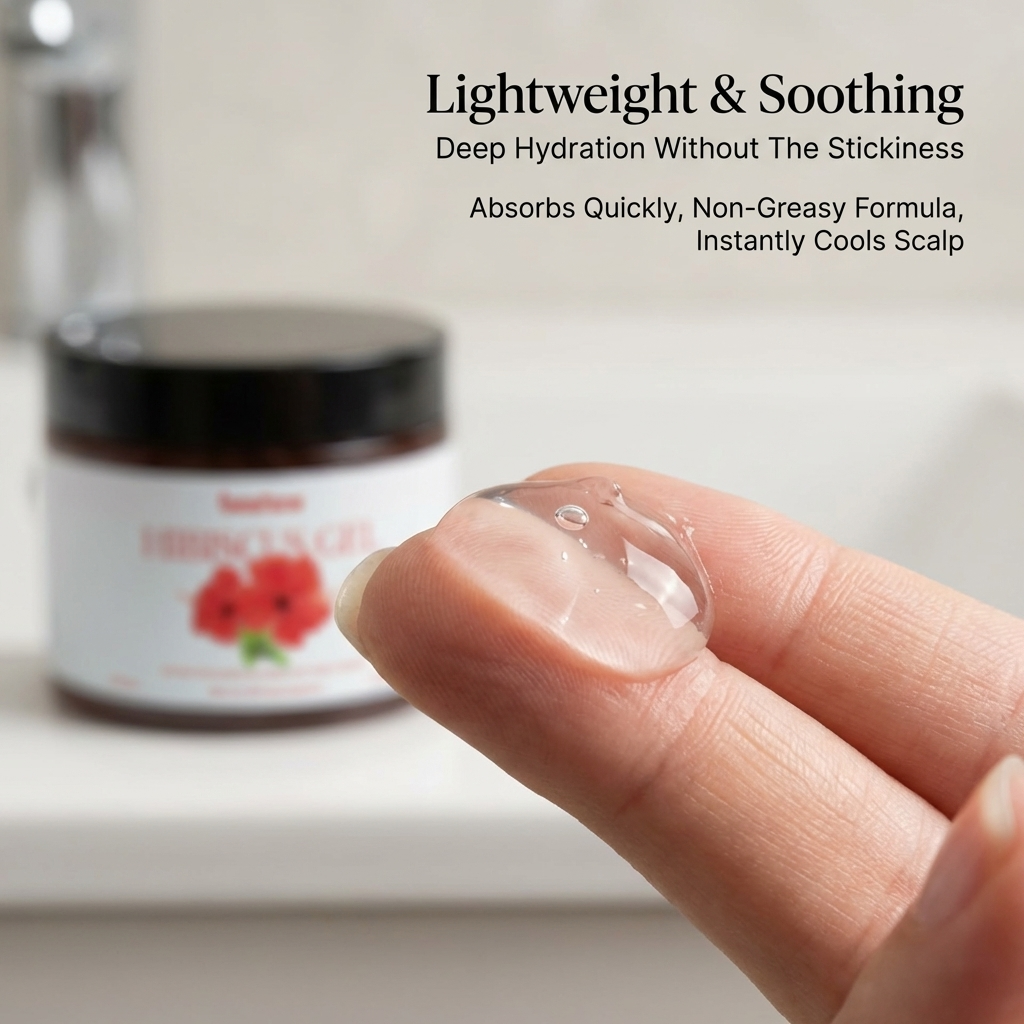 Hibiscus-gel-hydrates-soothes-scalp-dandruff-hair-mask