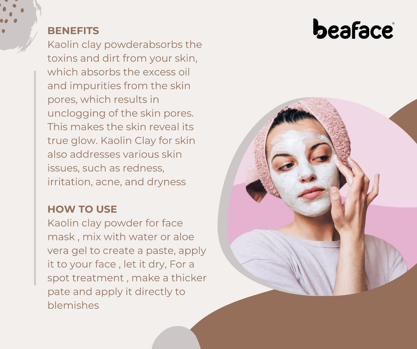 French Pink Clay Kaolin Clay Powder  Combo (100gm)