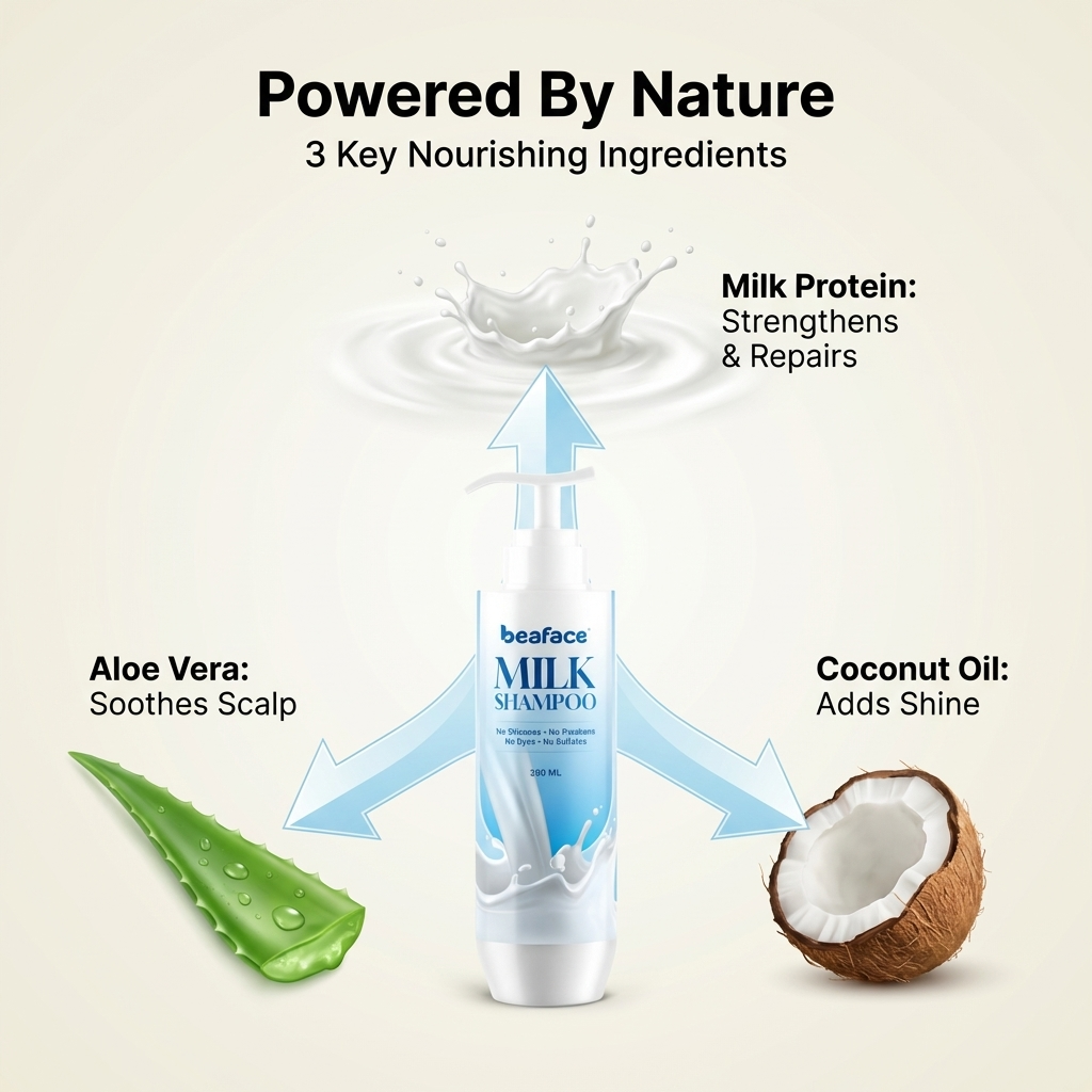 Milk-herbal-shampoo-vitamins-minerals-scalp-condition-milk-protein-help-volumize-hair(200ml)