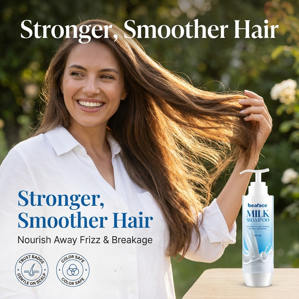 Milk-herbal-shampoo-vitamins-minerals-scalp-condition-milk-protein-help-volumize-hair(200ml)