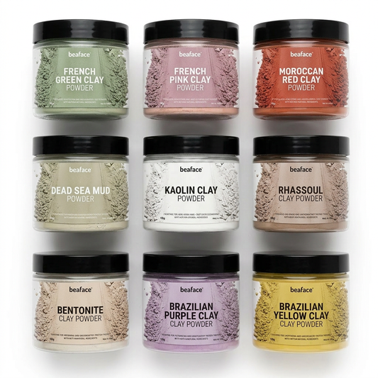 French green-French-pink-Rhassoul-Kaolin-Brazilian purple-Brazilian yellow-Bentonite-Dead-sea-mud-Moroccan-clay(Combo-9 pack)