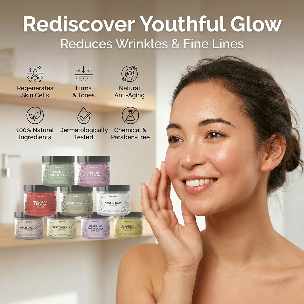 French green-French-pink-Rhassoul-Kaolin-Brazilian purple-Brazilian yellow-Bentonite-Dead-sea-mud-Moroccan-clay(Combo-9 pack)