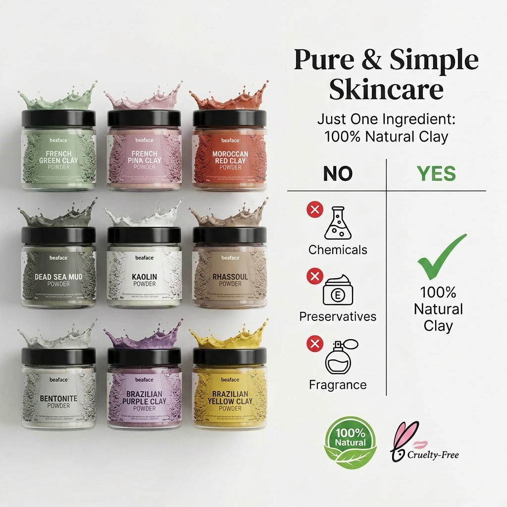 French green-French-pink-Rhassoul-Kaolin-Brazilian purple-Brazilian yellow-Bentonite-Dead-sea-mud-Moroccan-clay(Combo-9 pack)