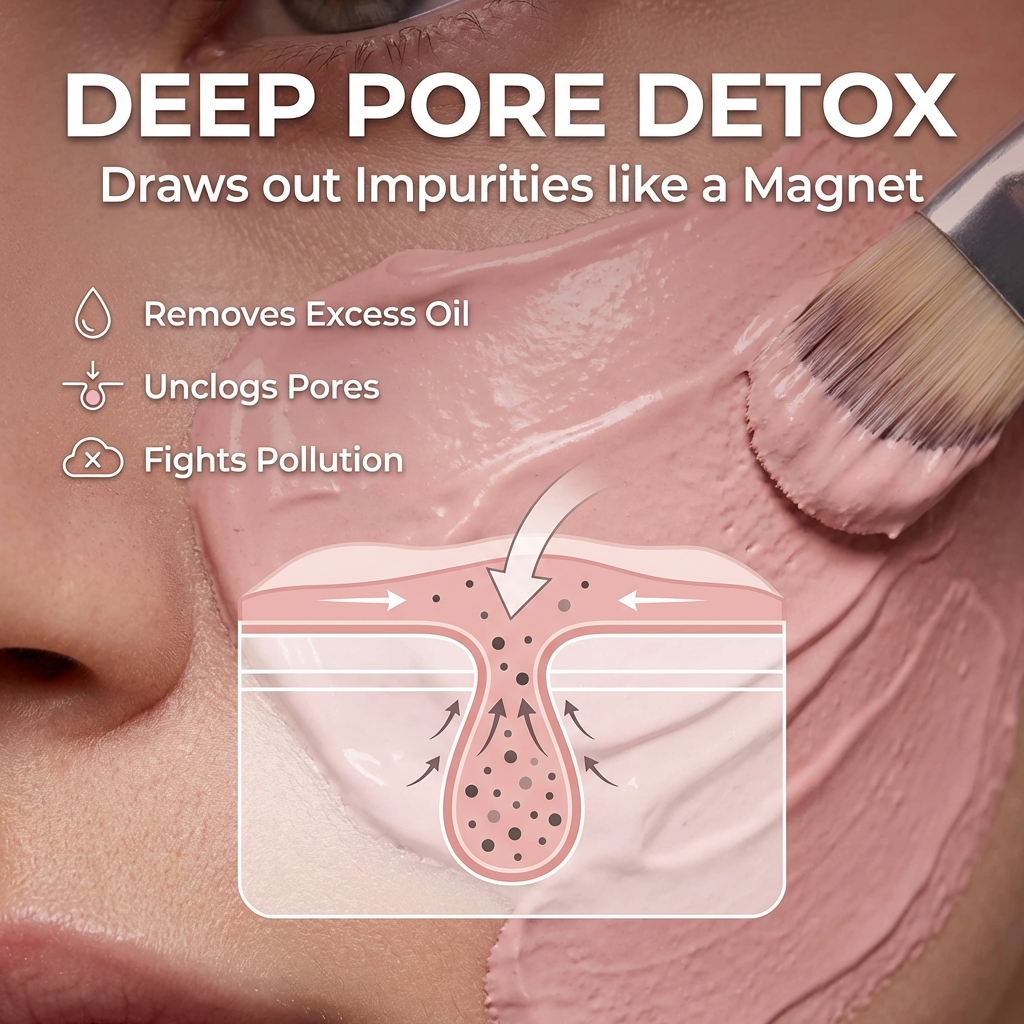 French-pink-clay-powder-removes dirt-face masks