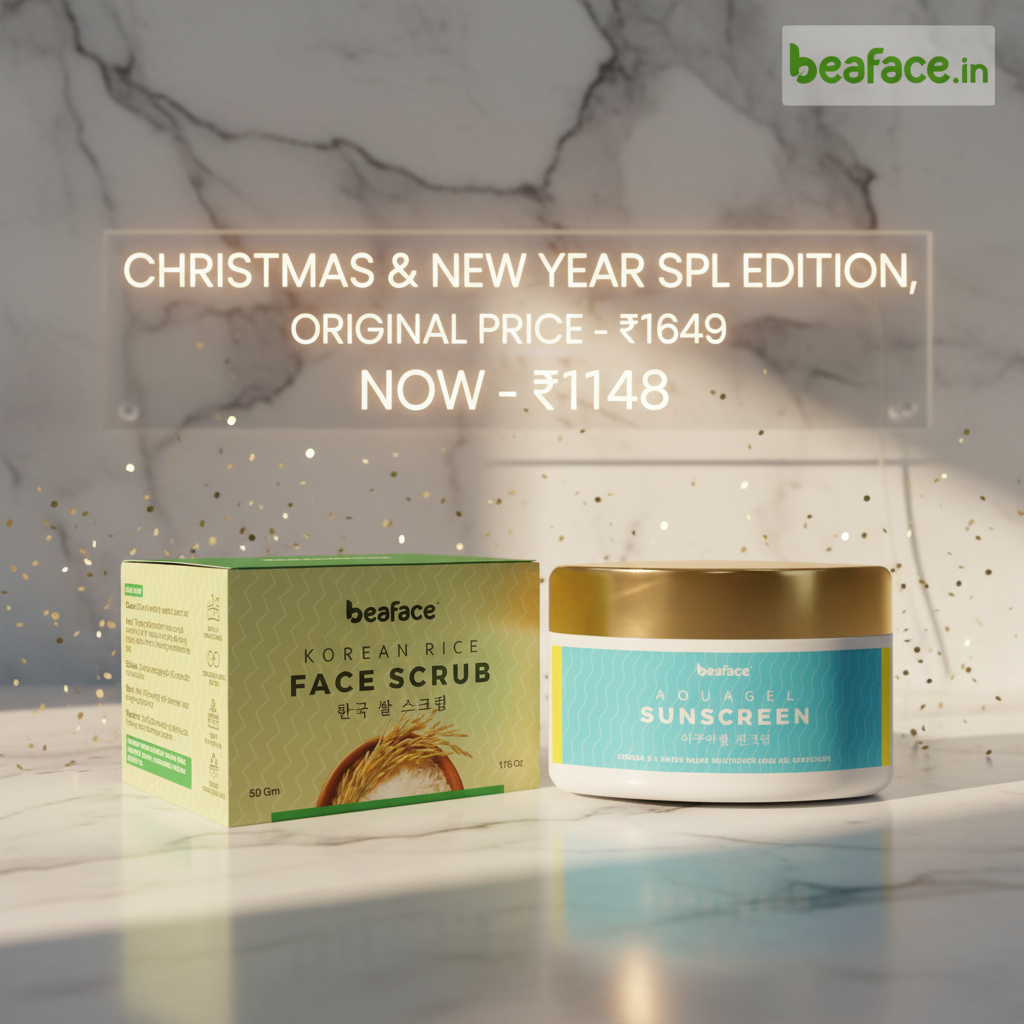 Beaface Glow &amp; Protect Bundle: Korean Rice Scrub + Aquagel Sunscreen