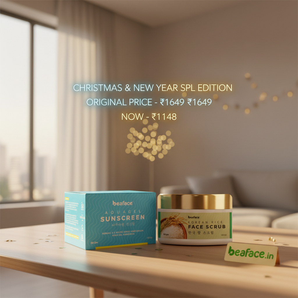 Beaface Glow &amp; Protect Bundle: Korean Rice Scrub + Aquagel Sunscreen