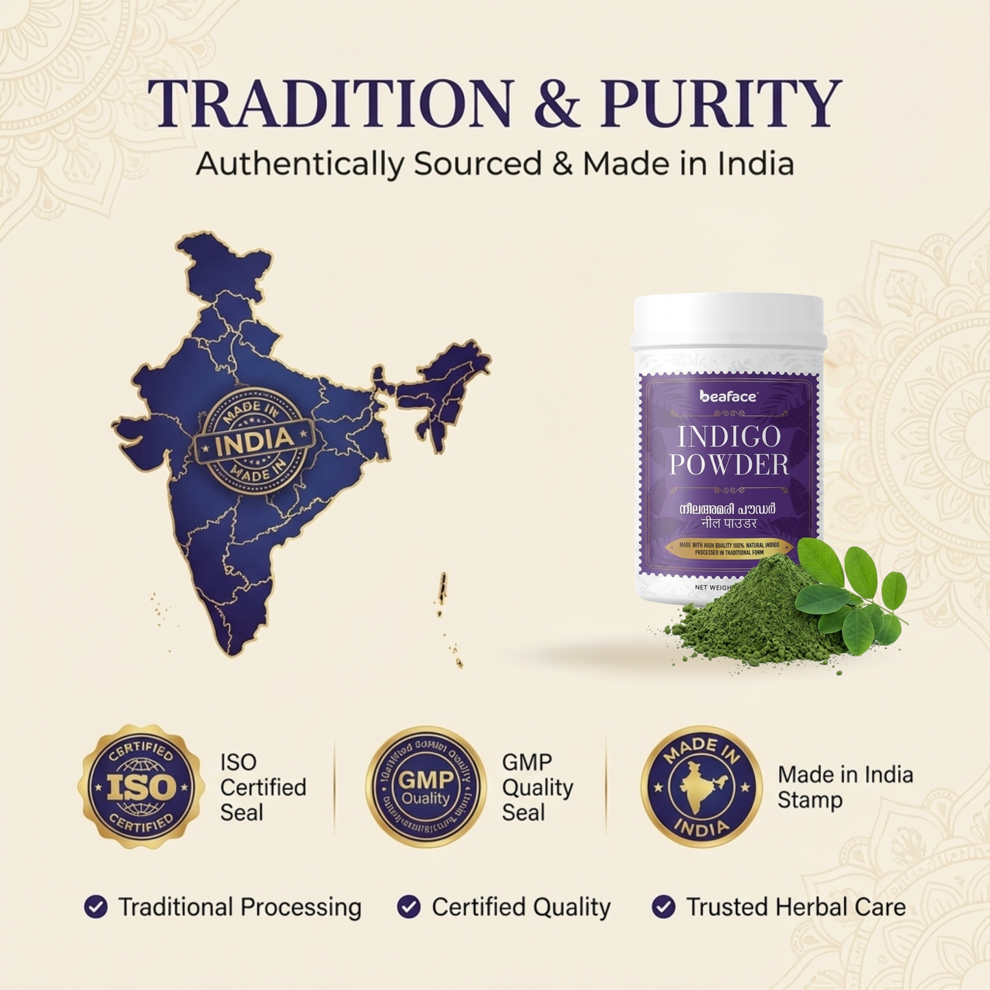 Indigo Powder – Organic-Herbal Hair Dye & Hair Care